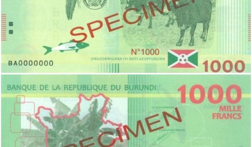 Burundi phát hành 1000 Francs mới 01.09.2015